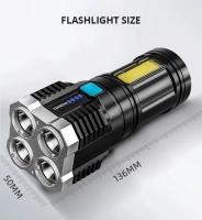 Linterna Portátil Recargable LED De Alta Potencia Para Camping Con 4 Luces LED Y Luz Lateral COB Modos De Iluminación Múltiples - details 9