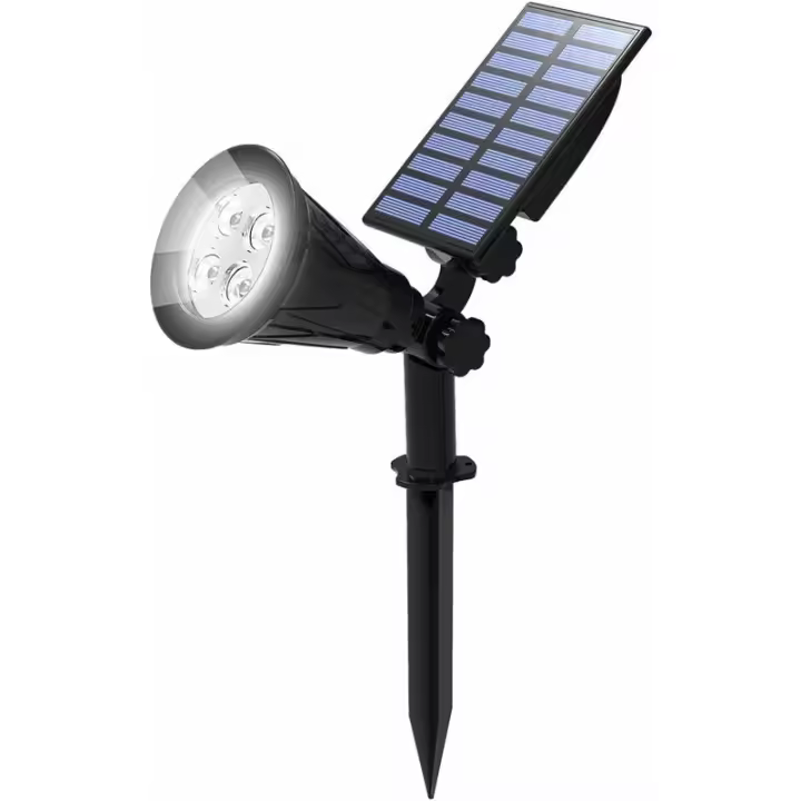 Lámpara solar exterior, proyector solar, lámpara exterior inalámbrica IP65, lámpara de jardín con punto solar ajustable de 180° exterior para jardín, patio, camino, ido. (6000k blanco frío) - 1