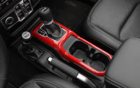 Cubierta De Decoración Para Portavasos Del Panel De Cambio De Marchas 4WD Para Jeep Wrangler JL 2018-2023 ABS Fibra De Carbono Roja Accesorios De Interior - details 17