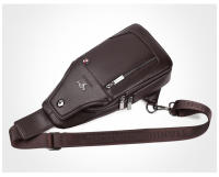 Bolso De Hombro Para Hombre De Cuero Lujo Estilo Vintage Bolsa De Pecho Negocios Casual Bolsa De Hombro Con Cierre De Cremallera - details 8