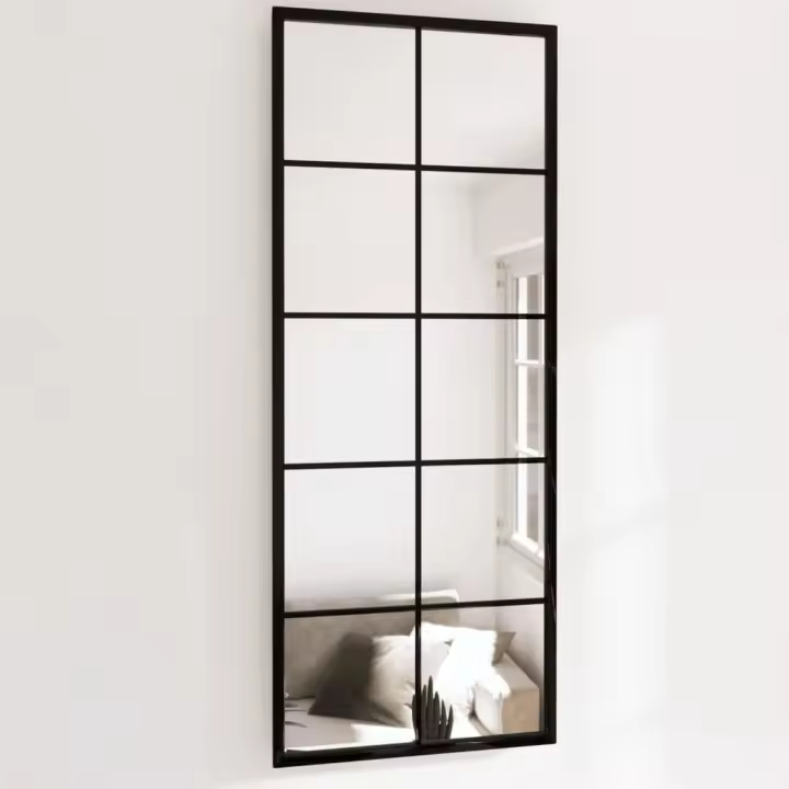 vidaXL Espejos de pared 2 uds metal negro 100x40 cm - 1