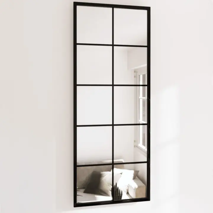 vidaXL Espejos de pared 2 uds metal negro 100x40 cm - 1