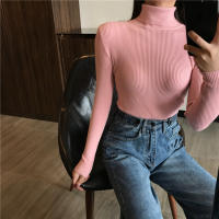 Suéter De Punto Grueso Para Mujer Otoño Invierno Manga Larga Cuello Alto Ajustado Suave Y Cálido Pullover De Algodón Y Acrílico Estilo Casual - details 10
