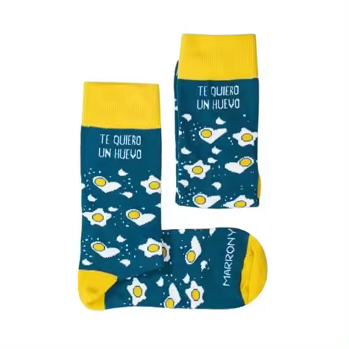 MARRON Y NEGRO - Calcetines Te Quiero un Huevo - Fabricado en España - Perfectos para Regalos - Divertido - 80% algodón - Unisex (FR/ES, Números, 35, 40, Regular, Regular, Estándar, Multicolor) - 1