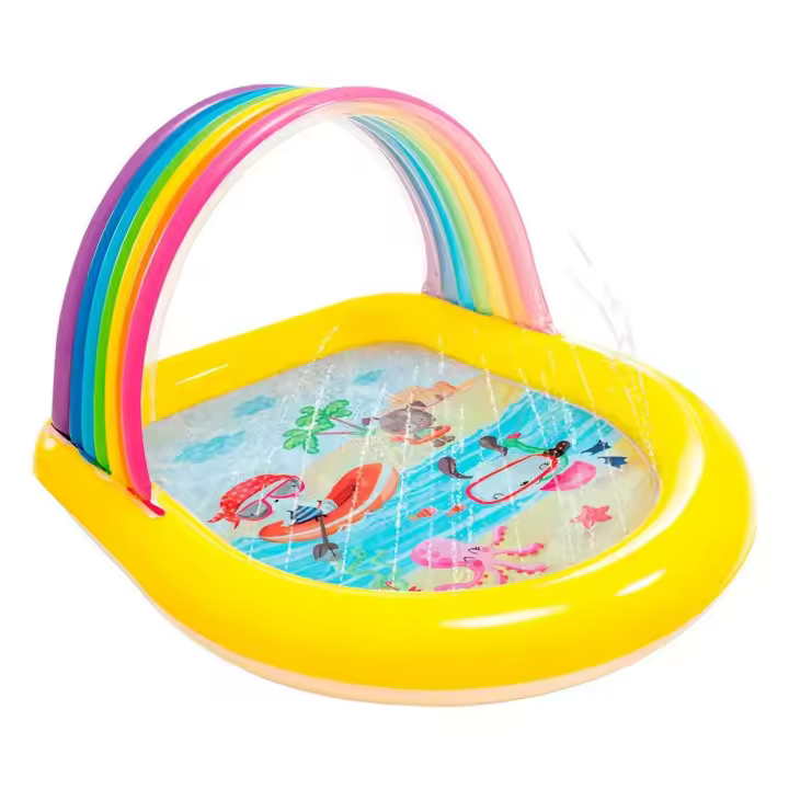 Intex Niños Del Arcoíris Con Dosel Y Piscina De Aspersores - 1