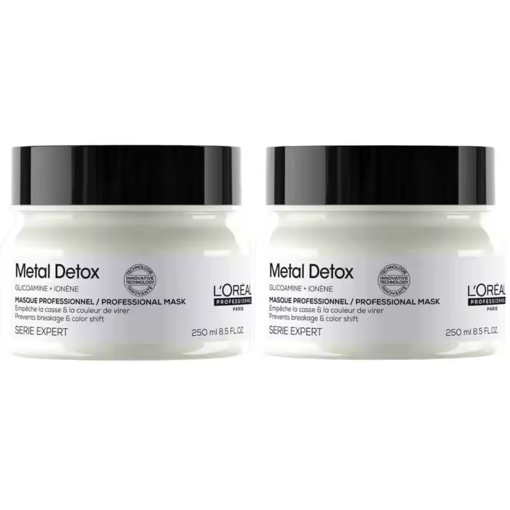 Pack x2 L’Oréal Professionnel Metal Detox Mascarilla 250ml – Protección, Brillo y Suavidad para Todo Tipo de Cabello - 1