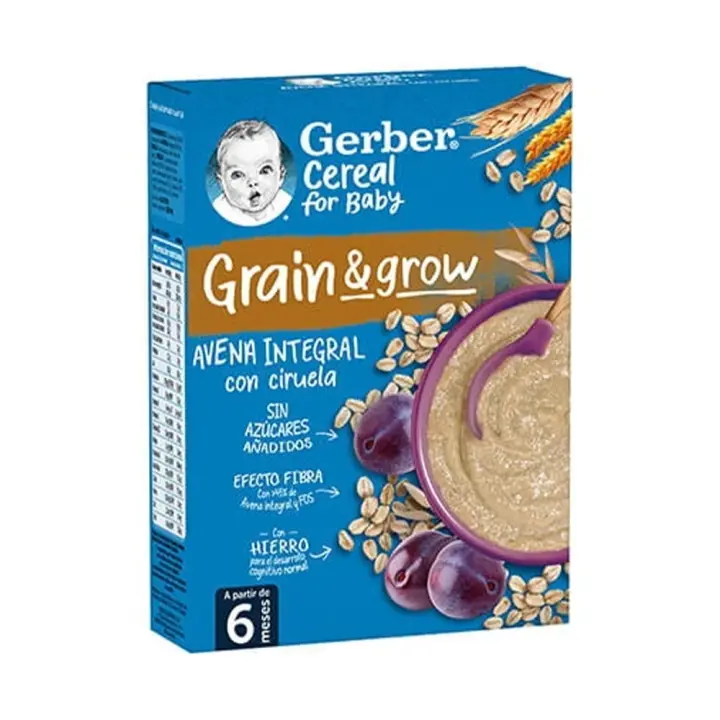 Nestle Gerber Cereal for baby Avena intengral con ciruela 250g - 1