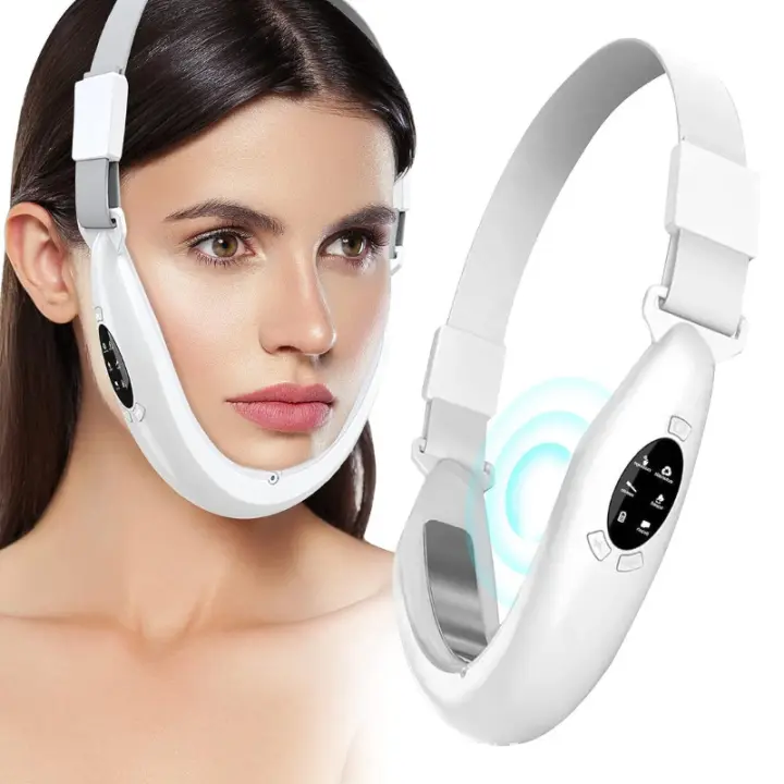 Dispositivo Reductor de Papada Firmeza Facial Cara Tonificador Masajeador de Rejuvenecimiento de Cuello Radiofrecuencia Facial Terapia LED Electroestimulador Facial Papada Masaje Sonico Tratamiento Antienvejecimiento - 1