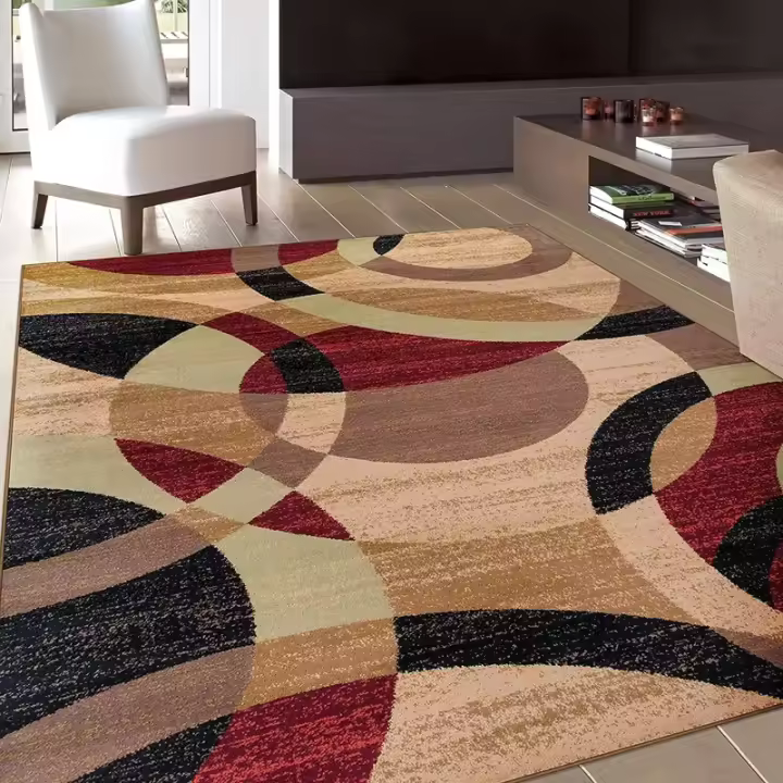 VIKAMA Alfombra De Silla Moderna Scandinava Geométrica Con Cristal Resistente a La Suciedad Y Antideslizante Lavable En Máquina Para Sala De Estar Dormitorio Y Baño - 1