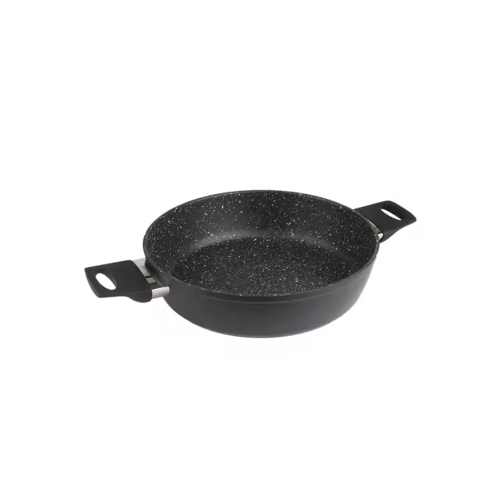 BLOOM STORE-Cazuela Baja Aluminio Forjado Sin tapa Piedra,Cacerola Baja de Aluminio, Antiadherente,Válida para inducción y todo tipo de fuegos 26/28cm - 1