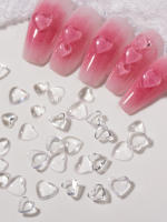 20pcs Encantos De Uñas En Resina Transparente Japonesa Corazón Kawaii Cristal De Amor Decoraciones Para Uñas DIY Accesorios De Belleza - details 4