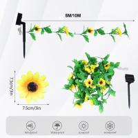 Luces De Hiedra De Girasol 5/10M Impermeables Para Decoración De Jardín Fiesta Boda Navidad Exterior Luz De Cadena Atmosfera - details 1