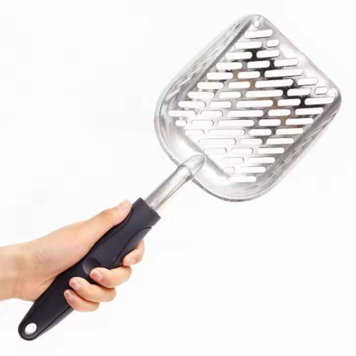 Pala mediana de metal para arena de gatos - Pala de malla resistente - Fácil de limpiar - 1