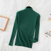 Suéter De Mujer Con Volantes Y Cuello Bajo Largo Manga Larga Tejido Básico Solido Rayado Para Otoño Invierno Top Casual - details 31