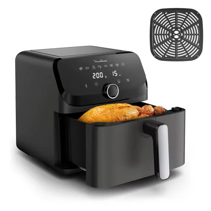 Moulinex Easy Fry Mega, Freidora de aire XL 7,5 L, 8 Programas automáticos, Diseño Compacto, Cocina hasta 8 raciones, Ahorro de energía y tiempo, Piezas aptas lavavajillas, EZ855HF0 - 1