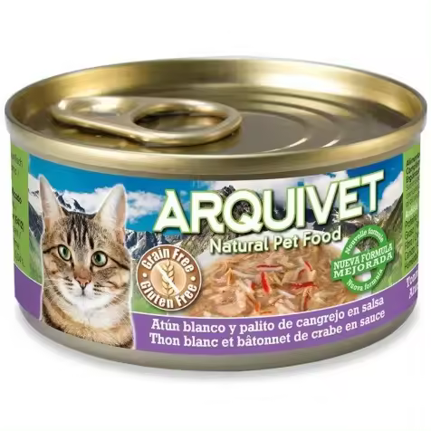Arquivet Gato Atún Blanco Y Palito De Cangrejo En Salsa Lata 24 X 80 Gr - 1
