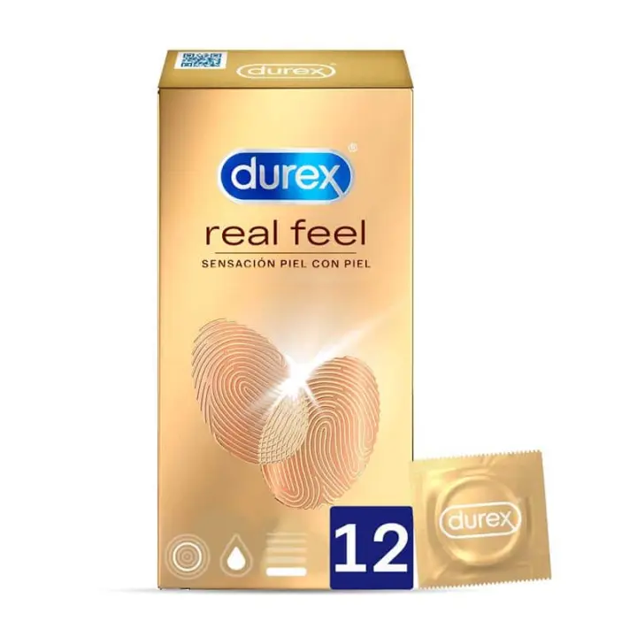 Belover Preservativos Durex Real Feel Sin Látex 12 Unidades - Última Generación - 1