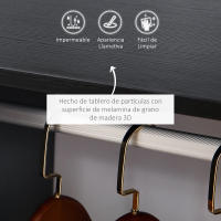 HOMCOM Armario Ropero con Ruedas Armario para Ropa con Barra Estantes Abiertos Organizador para Colgar Ropa de Dormitorio 60x40x128 cm Negro - details 3