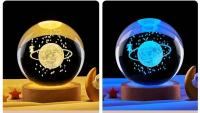 Lámpara De Noche Cristal Galaxia Planetaria Luz Brillante Decoración Para El Hogar Regalo De Navidad Luz De Mesa LED Redonda - details 17