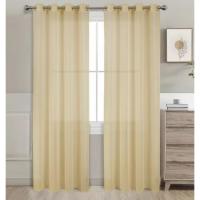 Cortina Transparente 2 Hojas Cortina Translucida de Dormitorio Moderno 8 Ojales Color Puro Visillo Decorativo para Ventana Salón Cuarto Dormitorio Comedor Cocina Oficina 140x220cm 7915 - details 4