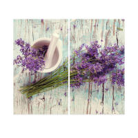 Resistente cubre vitrocerámica de cristal Jocca para proteger tus placas de inducción de golpes y rasguños y ganar espacio de encimera, o incluso usar como tabla de corte. Opciones: 1, 2 o 4 unidades traslucidos o con dibujo de lavanda - details 2