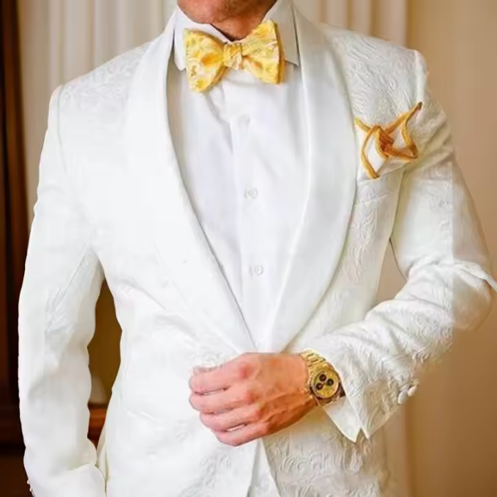 Chaqueta De Traje Para Hombre Estilo Italiano Slim Fit Con Floral Para Boda Y Fiestas Tuxedo Blazer De Moda Preparada - 1
