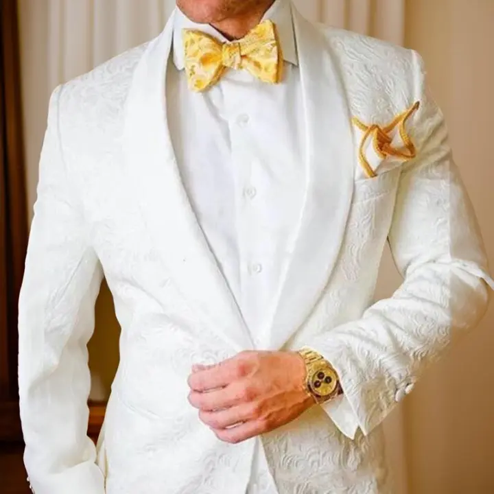 Chaqueta De Traje Para Hombre Estilo Italiano Slim Fit Con Floral Para Boda Y Fiestas Tuxedo Blazer De Moda Preparada - 1