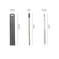 Tiras De Acero Inoxidable Reutilizables Telescópicas Con Llavero Para Viajes Trabajo Y Salidas EDC Tiras Plegables Para Beber - details 1