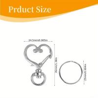 20pcs Anillos Giratorios De Corazón Con Llavero Metálico Para Lanyards De Llaveros Encantos Joyería DIY Herramientas De Bricolaje - details 1