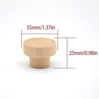 20 pomos de madera para gabinetes - Pomos redondos de madera natural - Para gabinetes, cajones y cómodas - details 3