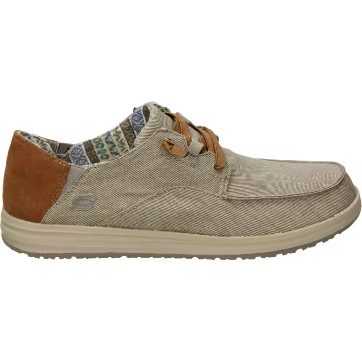 SKECHERS | Zapatos Skechers Melson Planon para Hombre – Náuticos Casual en Color Taupe con Detalles – Zapato Cómodo con Cierre de Cordones – Relaxed Fit – Alta Calidad – Air Cooled Memory Foam – Modelo 210116-TPE - 1