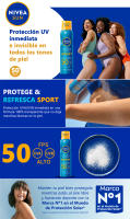 NIVEA SUN FP50 Spray Bruma Sport Protege y Refresca 200ml. Protección alta - Pack ahorro de 2 unidades (total 400ml) - details 0