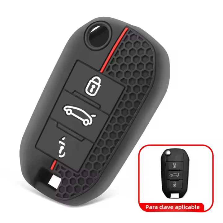 Funda De Llave De Coche En Silicona Para Citroen C5 C3 C4 C8 Berlingo Peugeot Partner Rifter 208 308 508 407 2008 3008 Expert - 1