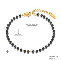 Pulsera De Moda Lokaer Con Cristal CZ Negro Para Mujeres Y Niñas Cadena De Acero Inoxidable Bohemia Joyería De Playa B21105 - details 1