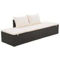 vidaXL Tumbona de jardín con cojines y almohadas ratán sintético Negro, Marrón, Gris Sillas de Exterior Ideal para jardín, playa, piscina, terraza Tumbona Piscina Tumbonas Playa Tumbonas Jardín Exterior - details 2