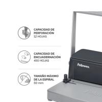 ENCUADERNADORA  FELLOWES  MANUAL METAL 50 - COLOR GRAFITO - DE ESPIRAL METALICO USO MODERADO - details 1