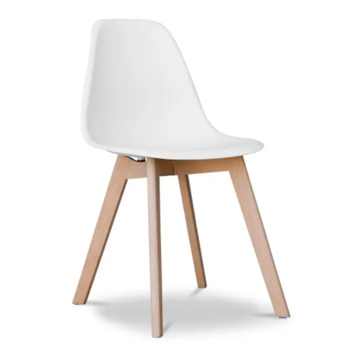 ORION91 Silla ARA Color Blanco y Patas Haya 46x55x83 cm Comedor Oficina Salón Teletrabajo Cocina - SpazioLuzio - 1