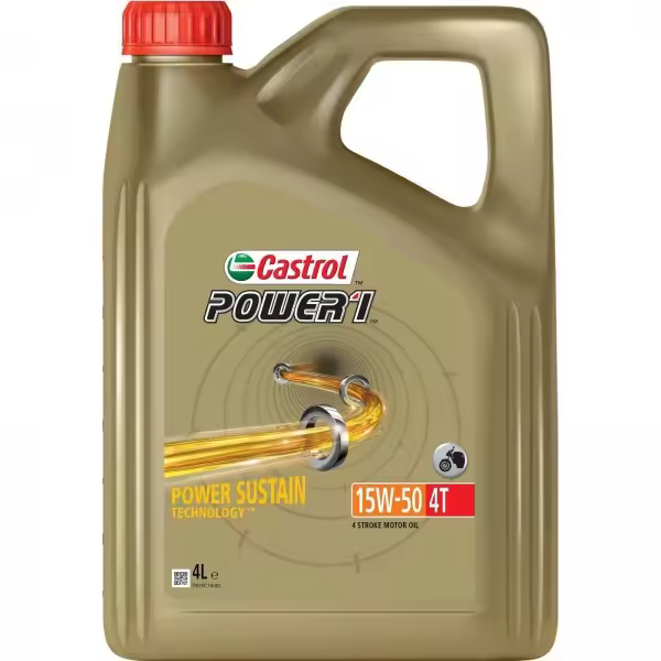 Castrol Aceite de moto  Power1 15w50 4L - Protección Potente para un Máximo Rendimiento - 1