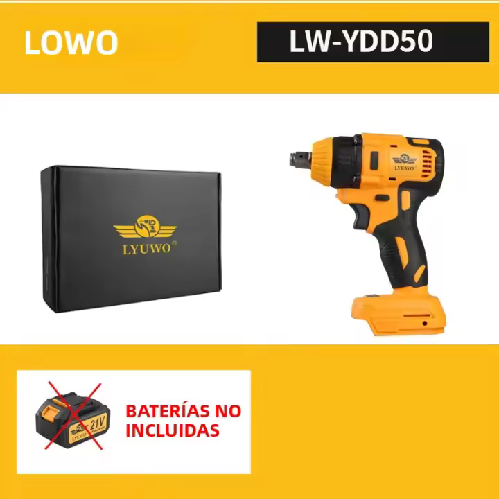 LYUWO Llave De Impacto Eléctrica 380NM Sin Escobillas Herramienta De Reparación Automotriz Compatible Con Batería Makita - 1