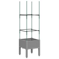 vidaXL Jardinera con enrejado PP gris claro 40x40x142,5 cm - details 4