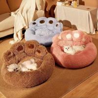 Nido De Gato Universal Para Todas Las Estaciones Con Forma De Uso En Invierno Almohadilla De Descanso Para Perro Y Gato Sofá De Oso Paw Plush Materiales De Fibra Lavable Mecánicamente - details 1