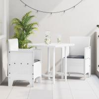 Silla de Jardín vidaXL Set de 2 Blanco, Antracita Polipropileno, Poliéster - details 0