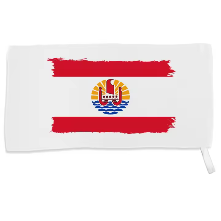 MERCHANDMANIA TOALLA PEQUEÑA ABSORBENTE bandera polinesia pais gobierno oceania suave personalizada con cinta elastica - 1