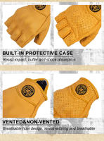 Guantes De Motocicleta Retro De Cuero MJMOTO Con Protección De Cierre Rígido Y Toque De Pantalla Medio Dedo Transpirables Para Hombre Y Mujer - details 9
