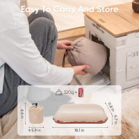 Almohada De Acampar Con Espuma De Memoria Autoinflable Portátil Soporte Ergonómico Para El Cuello Para Acampar Aviones Y Senderismo - details 1