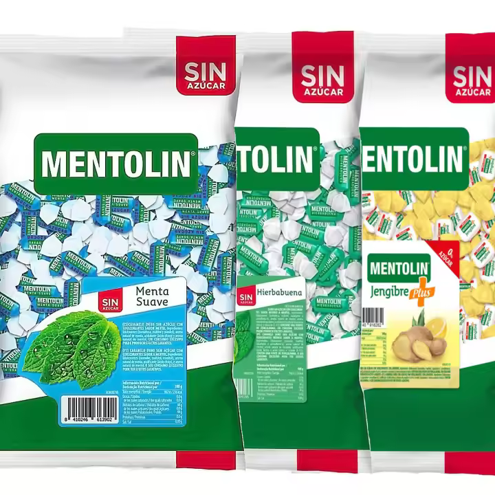 MENTOLIN PACK 3 Kg caramelos sin azúcar garganta Menta Suave & Hierbabuena & Plus Jengibre - 1