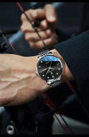 Reloj De Lujo Para Hombre POEDAGAR Deportivo Impermeable Con Luminiscencia Fecha Día De La Semana Acero Inoxidable Reloj De Cuarzo Con Estuche - details 2