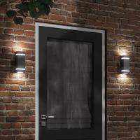 vidaXL Apliques de exterior 2 unidades acero inoxidable negro - details 0