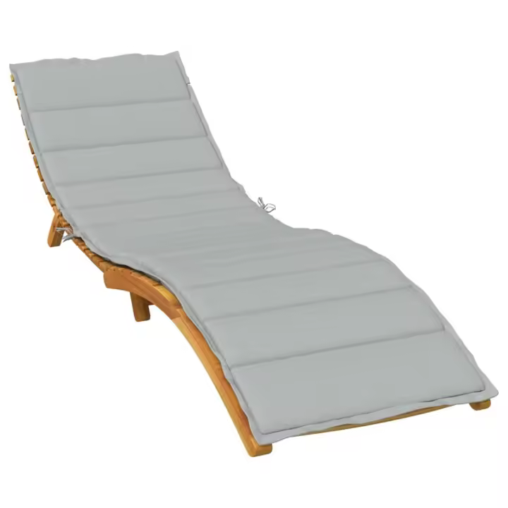 vidaXL Cojín para tumbona tela gris claro melange 200x60x4 cm - 1