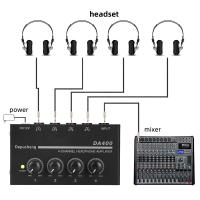 Mezclador De Línea Mini Depusheng DX400 De Cuatro Canales Con Bajo Ruido Ultra Elevado Suministro De Energía DC5V Operación Fácil Para Grabación De Áudio - details 4